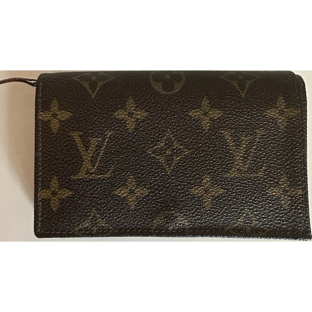 Louis Vuitton Monogram Long Wallet Snap w/ Zip Coin Pocket Vintage Brown